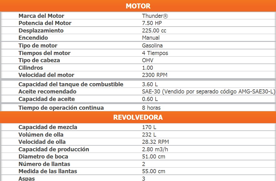 Grupo Ferretero CHC Revolvedora A Gasolina 7 5 Hp De 170 L