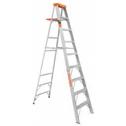 Escalera de tijera, tipo ll, 8 escalones y bandeja