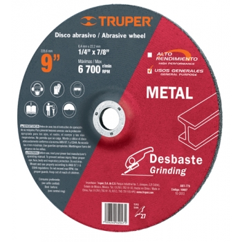 Disco para desbaste de metal, tipo 27, diámetro 9 