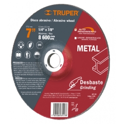Disco desbaste metal, tipo27,diámetro 7,alto rendimiento 