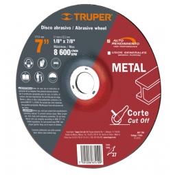 Disco p/corte metale, tipo27, diámetro 7, alto rendimiento 
