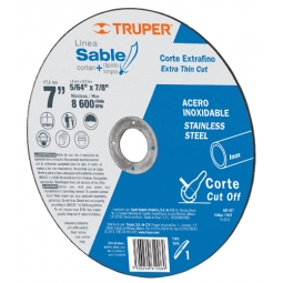Disco para corte de acero inoxidable, tipo 1, diámetro 7