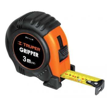 Flexómetro Gripper, contra impacto, 3 m, cinta 1/2