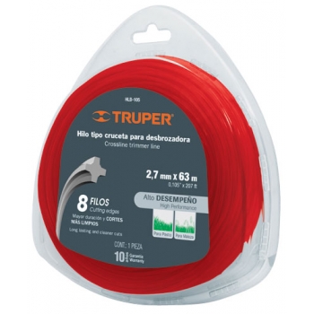 Hilo redondo para desbrozadora, 63 m largo, 2.7 mm, blister 