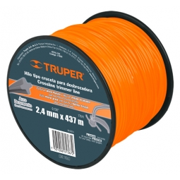 Hilo redondo para desbrozadora, carrete, 437 m, 2.4 mm 