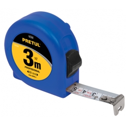 Flexómetro, azul, 3 m, cinta 1/2, Pretul, tarjeta plástica