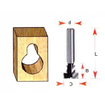 Cuchilla canal 1/2 d x 3/8 b x 1 1/2 l x 1/4 z