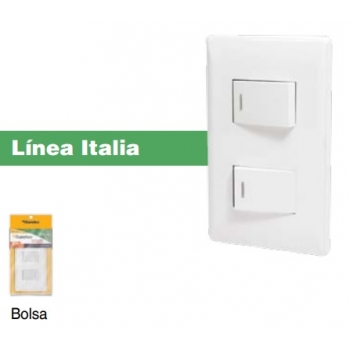 Apagador doble con placa