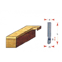 Cuchilla recortador recto 1/4 d x 1/4 b x 1 1/2 l x