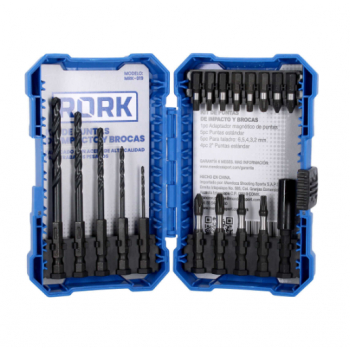 Kit de Puntas de Impacto y Brocas, 18 pzas