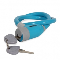 Cable candado azul en espiral 65 cm
