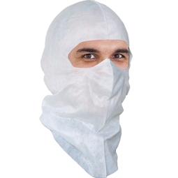 Capucha de fibras de nylon para la protección del rostro
