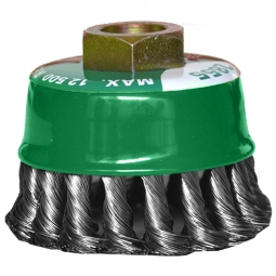 Cepillo tipo copa de alambre trenzado Chip-cut de 3