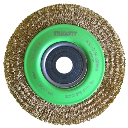 Cepillo circular de alambre ondulado latonado 4