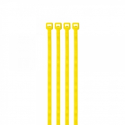 Cincho plástico amarillo 18 lb, 10 cm bolsa con 100 piezas