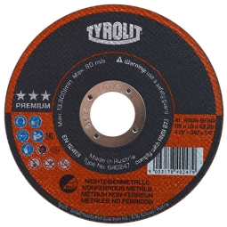 Disco de corte Tyrolit superdelgado de 115 x 1.0 x 22.23 mm