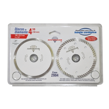 Set de 2 discos de diamante para corte de loseta cerámica