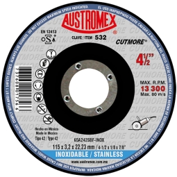Disco para corte de acero inoxidable 4-1/2