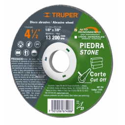 Disco para corte de piedra, tipo 27, diámetro 4-1/2 