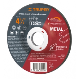 Disco para desbaste de metal, tipo 27, diámetro 4-1/2