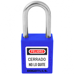 Candado bloqueo azul 38x44 gancho acero