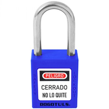 Candado bloqueo azul 38x44 gancho acero