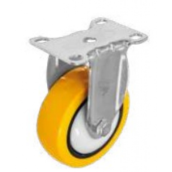 Rodaja PU Amarillo cromada fija 2