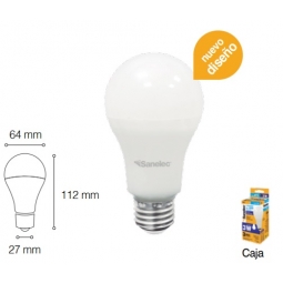 Foco tipo A19 de 12W luz calida