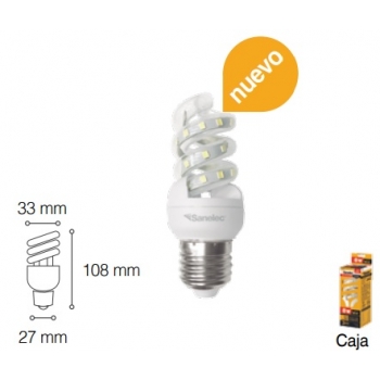 Foco tipo twister mini de 6W luz calida