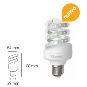 Foco tipo twister mini de 14W luz calida