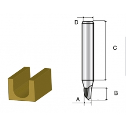 Fresa P/Ranurar media caña 3/16