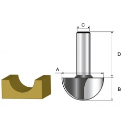 Fresa P/Ranurar media caña 5/8