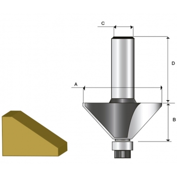 Fresa P/Biselar 45° C/Balero 21/32 CT zanco 1/4