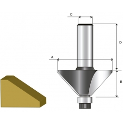 Fresa P/Biselar 45° C/Balero 45/64 CT zanco 1/4