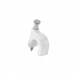 Grapa para cable redondo, 6 mm, blanca, bolsa 500 piezas