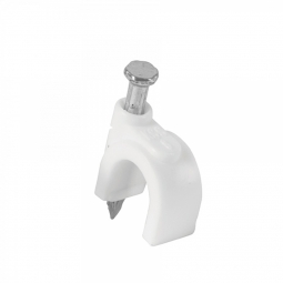 Grapa para cable redondo, 10 mm, blanca, bolsa 500 piezas