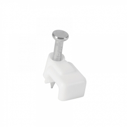 Grapa para cable plano, 3 X 6 mm, blanca, bolsa 500 pzas