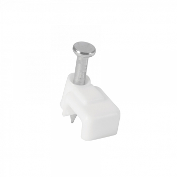 Grapa para cable plano, 3 X 6 mm, blanca, bolsa 500 pzas