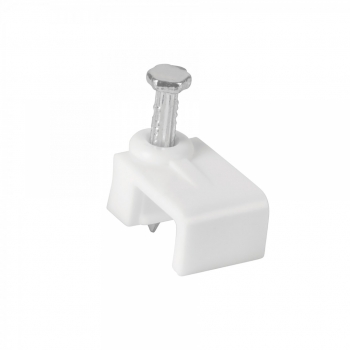 Grapa para cable plano, 5 X 8.5 mm, blanca, bolsa 500 pzas
