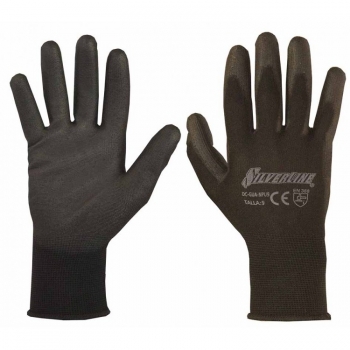 Guantes negro de nylon, Medida N°8