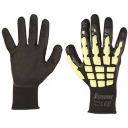 Guantes negro en poliester nitrilo, Medida N°8