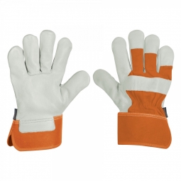 Guantes de piel de res y dorso de loneta