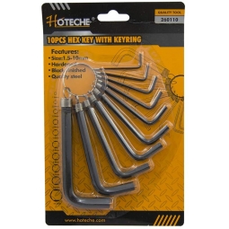 Juego de 10 llaves allen con llavero mm