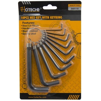 Juego de 10 llaves allen con llavero mm