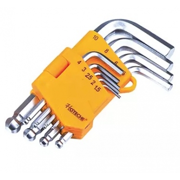 Juego de 9 llaves allen cortas extremo de bola mm