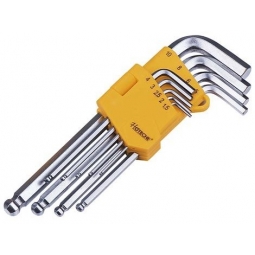 Juego de 9 llaves allen largas extremo de bola mm