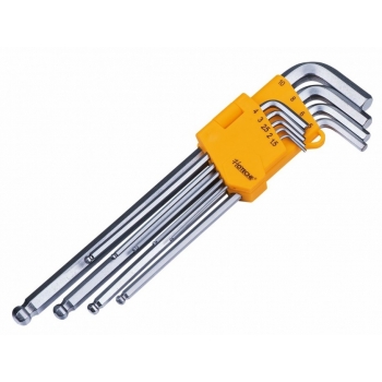 Juego de 9 llaves allen extra largas extremo de bola mm