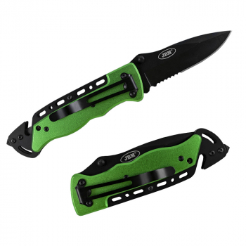 Navaja con sistema corta cinturones y rompe cristales