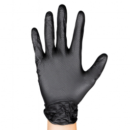 Guantes negros desechables de nitrilo t:xl 7,0mil
