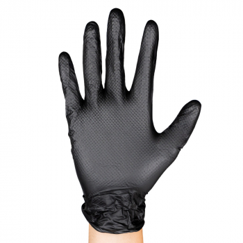 Guantes negros desechables de nitrilo t:xl 7,0mil